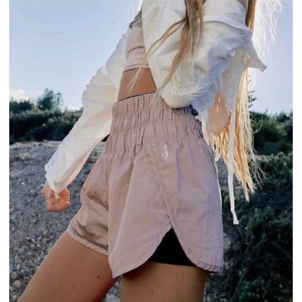 Free People Movement The Way Home Shorts Mauve Pull-on Elastic Waist Size Medium